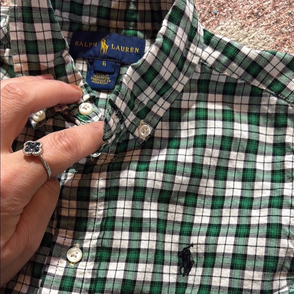 Polo Ralph Lauren boys plaid long sleeve button down cotton size 6 so cute
